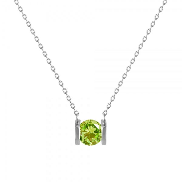 ペリドット K18ネックレス(イニシャル/8月誕生石)