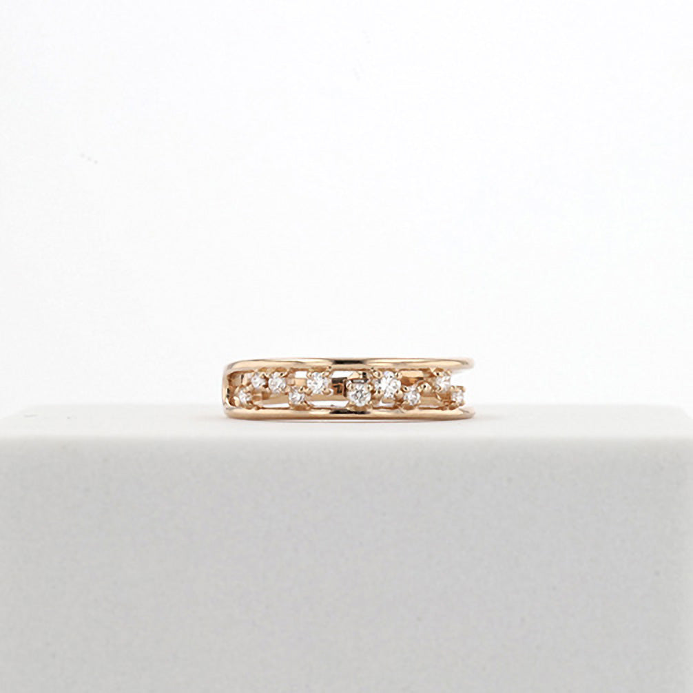 ダイヤモンド K18イヤーカフ(片側/4月誕生石)