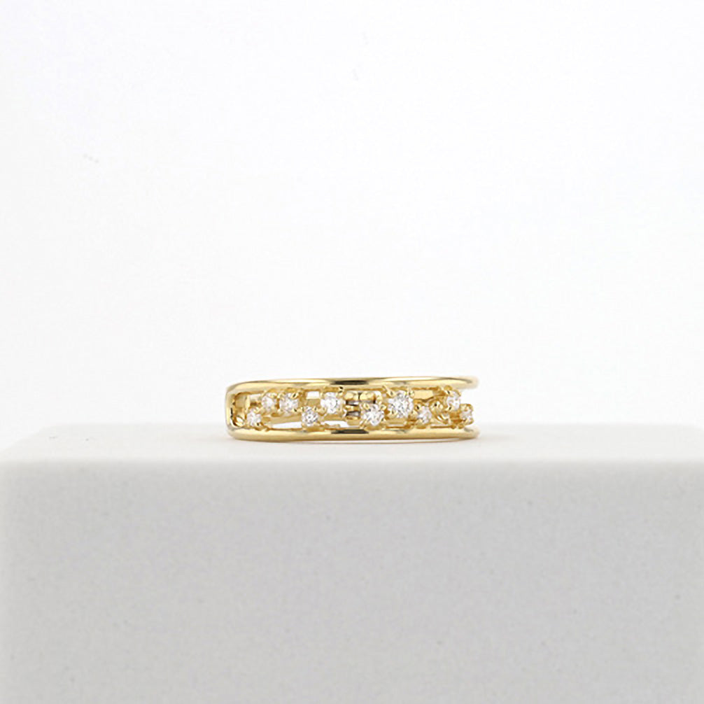 ダイヤモンド K18イヤーカフ(片側/4月誕生石)